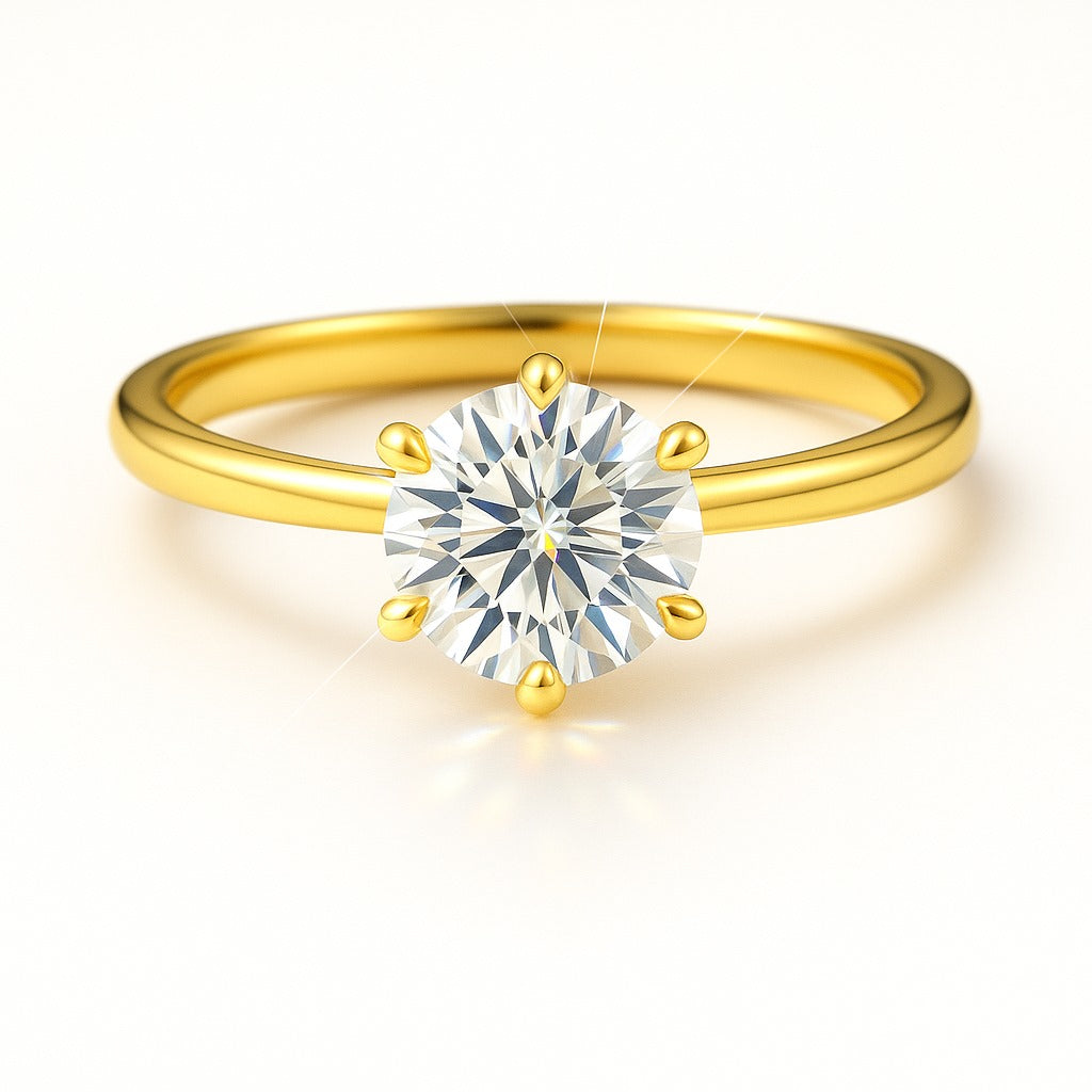 1.5 Carat Lab-Grown Round Diamond Solitaire Engagement Ring