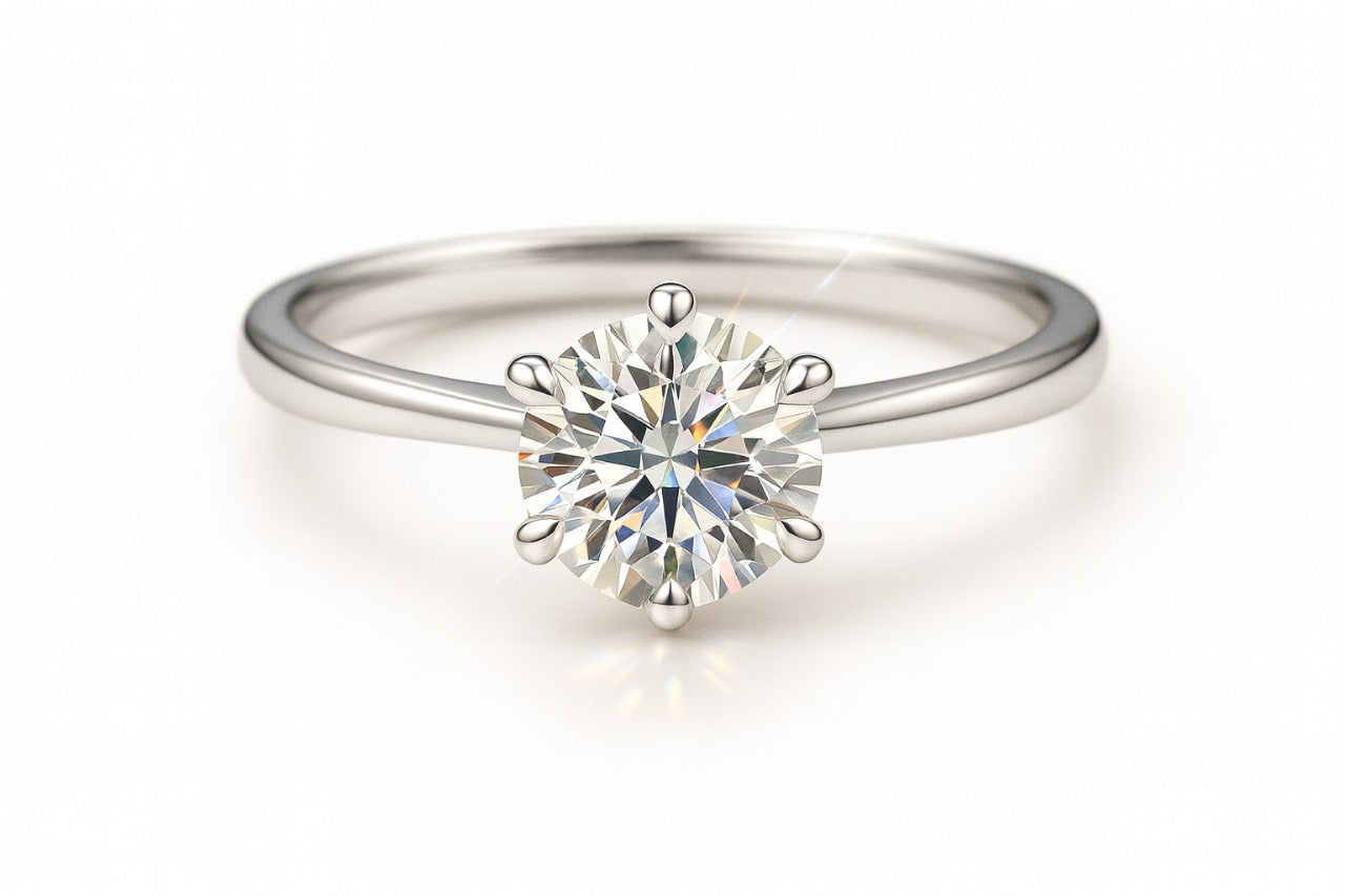 1.5 Carat Lab-Grown Round Diamond Solitaire Engagement Ring
