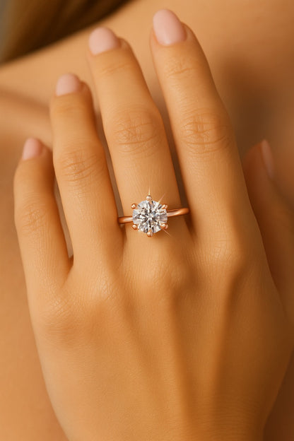 1.5 Carat Lab-Grown Round Diamond Solitaire Engagement Ring