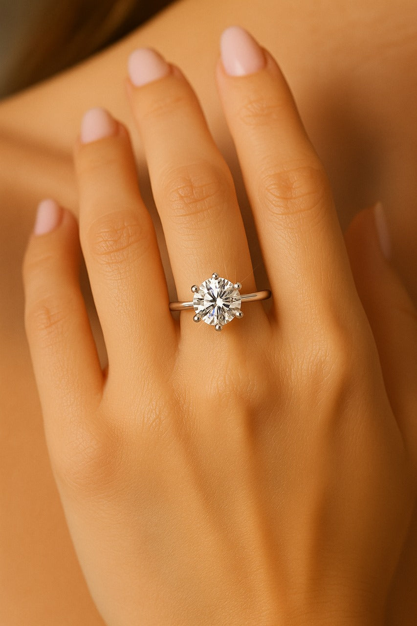 1.5 Carat Lab-Grown Round Diamond Solitaire Engagement Ring