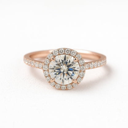 1 Carat Lab-Grown Halo Engagement Ring – Round Brilliant Diamond