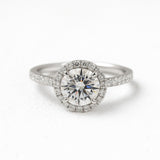 1 Carat Lab-Grown Halo Engagement Ring – Round Brilliant Diamond
