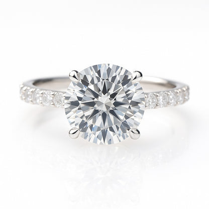 2 Carat Lab-Grown Diamond Band Engagement Ring – Round Cut