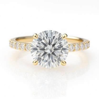 2 Carat Lab-Grown Diamond Band Engagement Ring – Round Cut