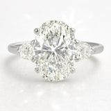 2.5 Carat Lab-Grown Trilogy Engagement Ring with Oval Diamond