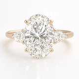 2.5 Carat Lab-Grown Trilogy Engagement Ring with Oval Diamond