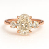 1 Carat Lab-Grown Trilogy Engagement Ring with Oval Diamond