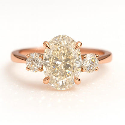 1 Carat Lab-Grown Trilogy Engagement Ring with Oval Diamond