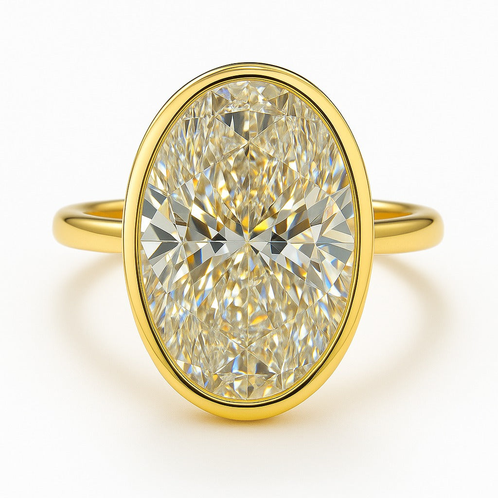 6 Carat Lab-Grown Oval Diamond Solitaire Engagement Ring