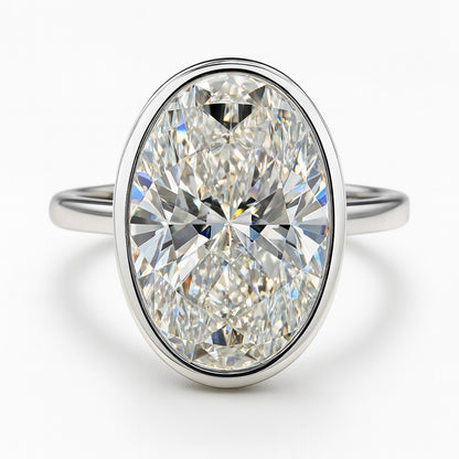 6 Carat Lab-Grown Oval Diamond Solitaire Engagement Ring