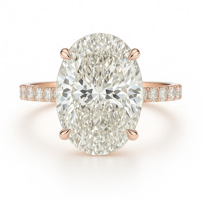 5 Carat Lab-Grown Diamond Band Engagement Ring – Oval Cut