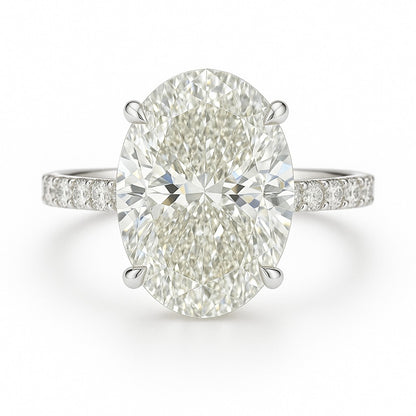 5 Carat Lab-Grown Diamond Band Engagement Ring – Oval Cut