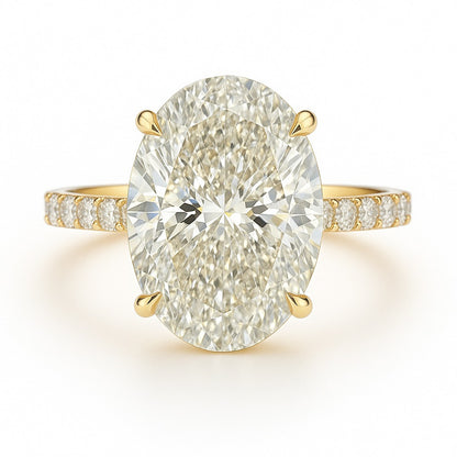 5 Carat Lab-Grown Diamond Band Engagement Ring – Oval Cut