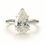 3 Carat Lab-Grown Pear Diamond Solitaire Engagement Ring - 18k White Gold