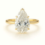 3 Carat Lab-Grown Pear Diamond Solitaire Engagement Ring - 18k White Gold