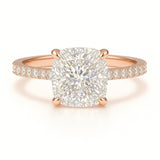 1 Carat Lab-Grown Cushion Diamond Band Engagement Ring - 18k White Gold