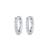 Small Diamond Huggie Earrings - 18k White Gold