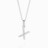 0.16ct - X Letter Pendant – 18k White Gold