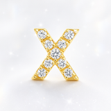 0.11cts "X" Letter Stud Earring – 18k Yellow Gold