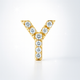 0.08 cts "Y" Letter Stud Earring – 18k Yellow Gold