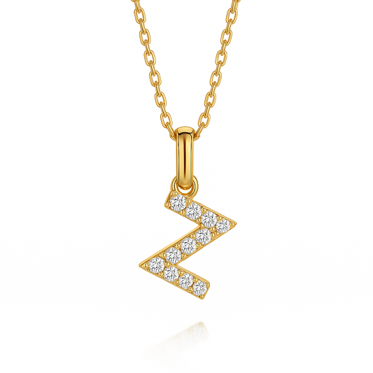 0.15ct - Z Letter Pendant – 18k Yellow Gold