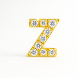 0.12cts "Z" Letter Stud Earring Yellow Gold