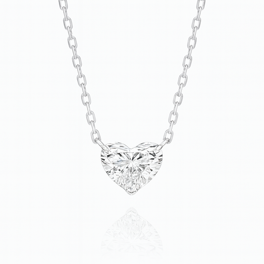 0.30ct - The Petite Heart Pendant | 0.3ct Lab Diamond | 18k White Gold