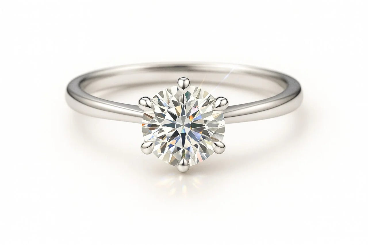 1 Carat Lab-Grown Round Diamond Solitaire Engagement Ring
